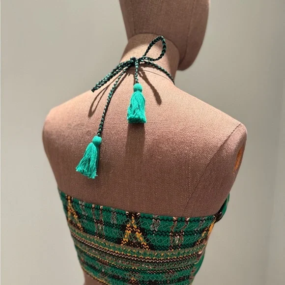 ALICE & OLIVIA Printed Strapless Crop Top - Picture 4 of 7